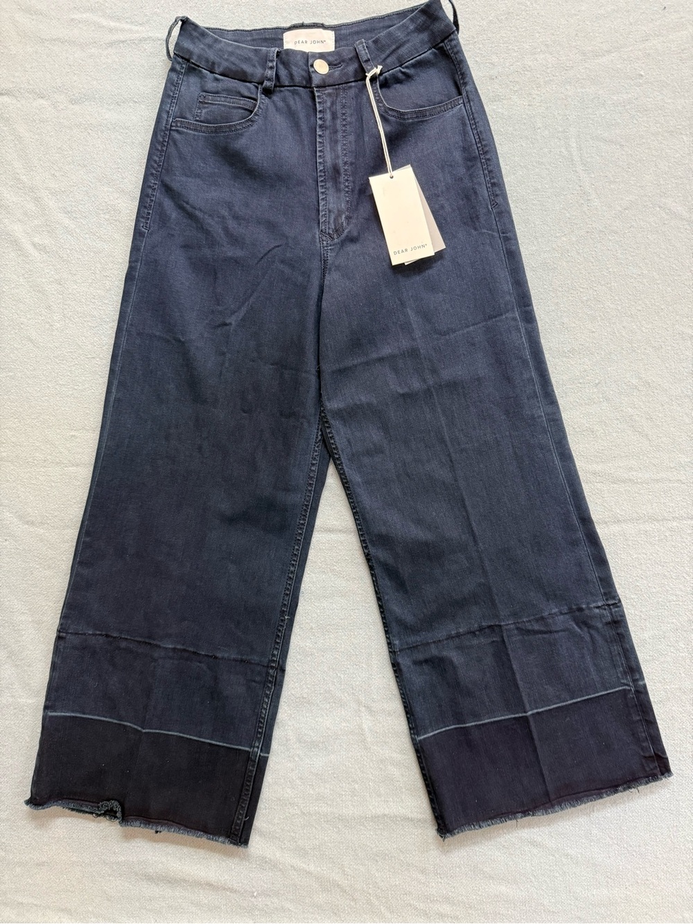 Dear John Indigo Wide-Leg Jeans with Hem Panel